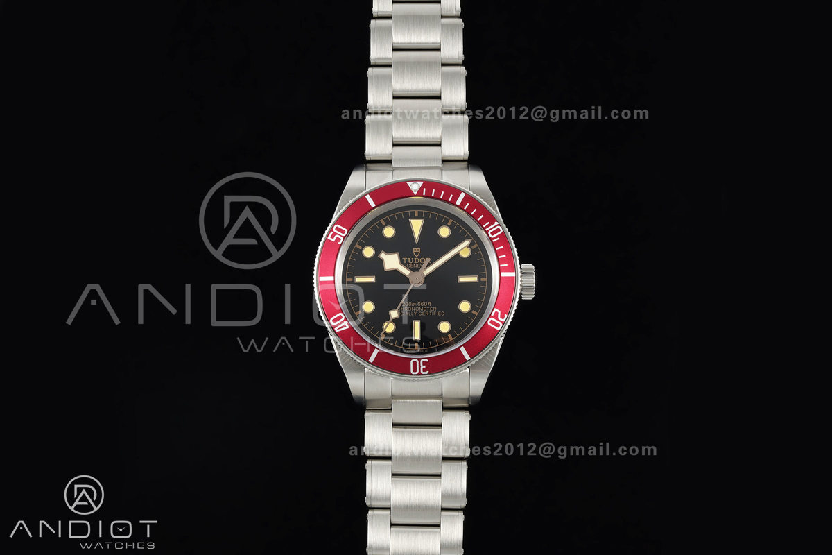 Black bay 41 BLF 1:1 Best Edition Red Bezel Black Dial on Rivet Strap A2824